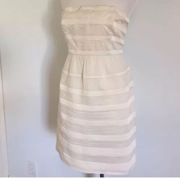J Crew Rugby Ginny Strapless Dress Cream Off White Size 6 - Picture 2 of 5